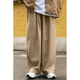 FOESCE 100% Cotton Baggy Pants Men Wide Leg Oversize Japenese Y2k Ankle-length Long Harem Trousers Casual Sport 2024 New