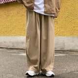 FOESCE 100% Cotton Baggy Pants Men Wide Leg Oversize Japenese Y2k Ankle-length Long Harem Trousers Casual Sport 2024 New