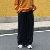 FOESCE 100% Cotton Baggy Pants Men Wide Leg Oversize Japenese Y2k Ankle-length Long Harem Trousers Casual Sport 2024 New
