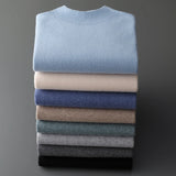 FOESCE 100% Pure Wool Cashmere Sweater Men's Half Turtleneck Pullover Casual Fashion Thickening Top Knitting Sweater