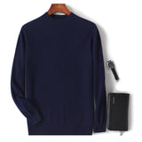FOESCE 100% Pure Wool Cashmere Sweater Men's Half Turtleneck Pullover Casual Fashion Thickening Top Knitting Sweater
