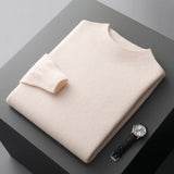 FOESCE 100% Pure Wool Cashmere Sweater Men's Half Turtleneck Pullover Casual Fashion Thickening Top Knitting Sweater