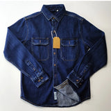 FOESCE 17oz Heavyweight Bamboo Knot Cotton Denim Shirts Men Autumn Spring American Vintage Casual Tough Hard Workwear Jeans Tops Coats