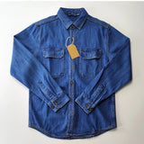 FOESCE 17oz Heavyweight Bamboo Knot Cotton Denim Shirts Men Autumn Spring American Vintage Casual Tough Hard Workwear Jeans Tops Coats