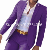 FOESCE 2 Pieces Beige Suit for Men Slim Fit Wedding Groom Tuxedo Groomsmen Suits Male Fashion Smoking Costume Homme Blazer with Pants