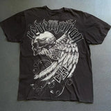 FOESCE 2000s Graphic T Shirts Suffering Skeleton Print Top Y2K Angel Hip Hop Harajuku high steet Plus Size Loose shirt Fashion Clothing