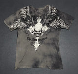FOESCE 2000s Graphic T Shirts Suffering Skeleton Print Top Y2K Angel Hip Hop Harajuku high steet Plus Size Loose shirt Fashion Clothing