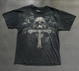 FOESCE 2000s Graphic T Shirts Suffering Skeleton Print Top Y2K Angel Hip Hop Harajuku high steet Plus Size Loose shirt Fashion Clothing