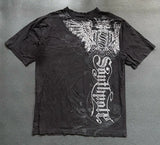 FOESCE 2000s Graphic T Shirts Suffering Skeleton Print Top Y2K Angel Hip Hop Harajuku high steet Plus Size Loose shirt Fashion Clothing