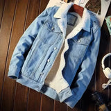 Winter Fleece-lined Thickened Denim Jacket Men's Korean Trendy Loose Fit Top Japanese Style Jacket For Men