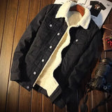 Winter Fleece-lined Thickened Denim Jacket Men's Korean Trendy Loose Fit Top Japanese Style Jacket For Men