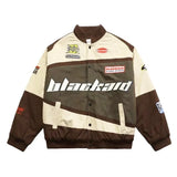 FOESCE  autumn and winter new American retro hip-hop Y2K loose men and women thin baseball clothing street racing clothing  jacket