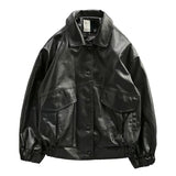 FOESCE 2024 Autumn New Light Luxury Fashion Loose Leather Clothing Men Motorcycle Clothing Comfortable Jacket PU Leather Jacket