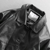 FOESCE 2024 Autumn New Light Luxury Fashion Loose Leather Clothing Men Motorcycle Clothing Comfortable Jacket PU Leather Jacket
