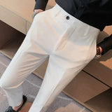 FOESCE 2025 Autumn New Solid Straight Casual Pant High Quality Fashion Simplicity Men Suit Pants Formal Business Office Social Trousers