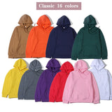 FOESCE 2025 Brand Men's Hoodie Harajuku Student Sweatshirt Pure Color Fashion Simple Streetwear Men's And Women's Pullover Sweatshirt