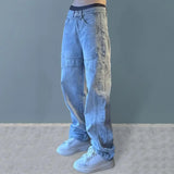 FOESCE 2025 Fashion Trousers Denim Pants Streetwear Hip Hop Low Rise Baggy Jeans For Men Korean Women Cargo Pants Punk Clothe