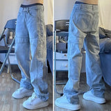 FOESCE 2025 Fashion Trousers Denim Pants Streetwear Hip Hop Low Rise Baggy Jeans For Men Korean Women Cargo Pants Punk Clothe