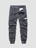 FOESCE 2025 New Autumn Cargo Pants Men Multi-Pockets Washed Cotton Work Wear Cargo Jogger Military Overalls Elastic Waist Male Trousers