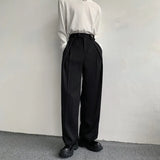 FOESCE 2025 New Black Suit Pants Men Fashion Social Mens Dress Pants Korean Loose Oversized Wide Leg Pants Mens Formal Trousers M-2XL