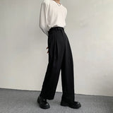 FOESCE 2025 New Black Suit Pants Men Fashion Social Mens Dress Pants Korean Loose Oversized Wide Leg Pants Mens Formal Trousers M-2XL