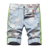 FOESCE 2025 New Fashion Mens Ripped Short Jeans Brand Clothing Bermuda Summer  Cotton Shorts Breathable Denim Shorts Male Size 28-42