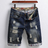 FOESCE 2025 New Fashion Mens Ripped Short Jeans Brand Clothing Bermuda Summer  Cotton Shorts Breathable Denim Shorts Male Size 28-42