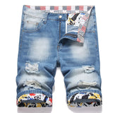 FOESCE 2025 New Fashion Mens Ripped Short Jeans Brand Clothing Bermuda Summer  Cotton Shorts Breathable Denim Shorts Male Size 28-42