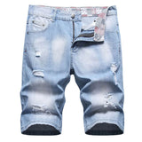 FOESCE 2025 New Fashion Mens Ripped Short Jeans Brand Clothing Bermuda Summer  Cotton Shorts Breathable Denim Shorts Male Size 28-42