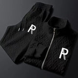 FOESCE 2025 Spring Autumn New Men's Two Piece Set Linen Fabric Casual Sweatshirt and Sweatpants Set Mens Sports Suit Fashion Tracksuit