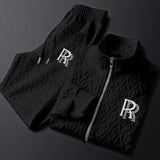 FOESCE 2025 Spring Autumn New Men's Two Piece Set Linen Fabric Casual Sweatshirt and Sweatpants Set Mens Sports Suit Fashion Tracksuit