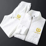 FOESCE 2025 Spring Autumn New Men's Two Piece Set Linen Fabric Casual Sweatshirt and Sweatpants Set Mens Sports Suit Fashion Tracksuit