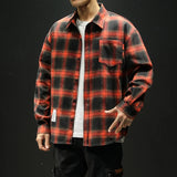 FOESCE 2025 Spring Autumn New Winter High Quality Casual Plaid Men's Loose Streetwear Long-sleeved Shirt Retro Flannel Shirts Men