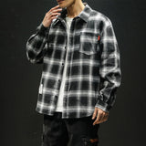 FOESCE 2025 Spring Autumn New Winter High Quality Casual Plaid Men's Loose Streetwear Long-sleeved Shirt Retro Flannel Shirts Men