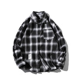 FOESCE 2025 Spring Autumn New Winter High Quality Casual Plaid Men's Loose Streetwear Long-sleeved Shirt Retro Flannel Shirts Men