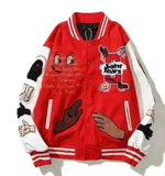 FOESCE 2025 American retro jacket Y2K high street hip-hop style letter embroidered baseball uniform loose oversized personalized jacket