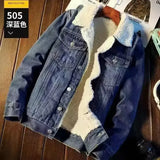 FOESCE 2024 Autumn Winter Men's Fashion Lamb Fleece Denim Jackets Trend Casual Comfort Thickened Warm High Quality Jeans Coats for Men