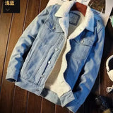 FOESCE 2024 Autumn Winter Men's Fashion Lamb Fleece Denim Jackets Trend Casual Comfort Thickened Warm High Quality Jeans Coats for Men