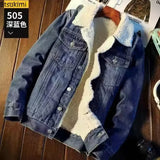 FOESCE 2024 Autumn Winter Men's Fashion Lamb Fleece Denim Jackets Trend Casual Comfort Thickened Warm High Quality Jeans Coats for Men