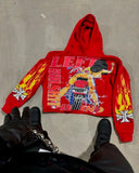 FOESCE 2025 European and American High Street Hip-hop Rock Zipper Hoodie Women Y2k Casual Loose Jacket Retro Oversized Sweatshirt Men