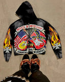 FOESCE 2025 European and American High Street Hip-hop Rock Zipper Hoodie Women Y2k Casual Loose Jacket Retro Oversized Sweatshirt Men