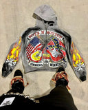 FOESCE 2025 European and American High Street Hip-hop Rock Zipper Hoodie Women Y2k Casual Loose Jacket Retro Oversized Sweatshirt Men