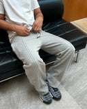 FOESCE 2025 High Street Trendy Straight Casual Pants American Harajuku Retro Splicing Oversized Sweatpants Men Personalized Streetwear