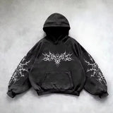 FOESCE 2025 New retro street hip hop letter printed zipper hoodie for men and women Y2K Harajuku Punk Gothic loose sweatshirt hoodie