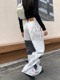 FOESCE 2025 Spodnie Y2K Streetwear 3D Graphic Printing Baggy Jeans Pants For Women Clothing Straight Gothic Lady Trousers Ropa De Mujer