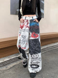 FOESCE 2025 Spodnie Y2K Streetwear 3D Graphic Printing Baggy Jeans Pants For Women Clothing Straight Gothic Lady Trousers Ropa De Mujer