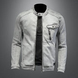 FOESCE 2025 Spring New Men's Denim Jersey Embroidered Vintage Denim Coat Men's Youth Thin Denim Jacket Men's