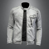 FOESCE 2025 Spring New Men's Denim Jersey Embroidered Vintage Denim Coat Men's Youth Thin Denim Jacket Men's