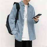 FOESCE 2024 Spring and Summer Fashion Minimalist Retro Hong Kong Style Loose Casual Oversize Versatile Workwear Denim Jacket for Men