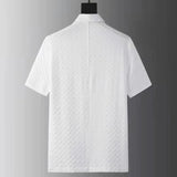 FOESCE 2025 Summer New Fashion Suit Men's Short Sleeve High end Quality Casual Set Korean Edition Casual Two Piece Set Ice Silk Cool
